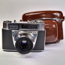 Kodak Retinette 1B Film Camera w/Reomar 45mm Lens, Case, Hood, Shutter Working