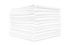 All-Purpose Microfiber Terry Cleaning Towels 16in x 16in White 300gsm 12-Pack