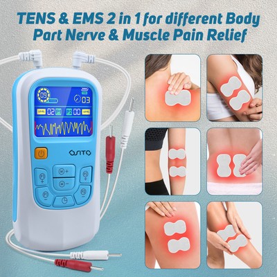 25 Modes Dual Channel TENS Unit EMS Muscle Stimulator Pulse Massager Pain Relief