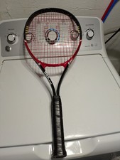 WILSON FUSION XL TENNIS RACQUET 4 3/8 GRIP ORIG LEATHER GRIP WRAP EXCELLENT