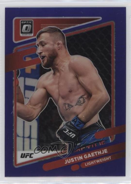 2022 Panini Donruss Optic UFC Purple Prizm Justin Gaethje #98 ms9