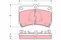 Bremsbelagsatz Scheibenbremse TRW GDB374 FüR Mazda BF BW 323 BD 3 Hatchback 2