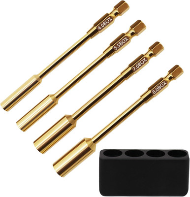 4.0Mm 5.5Mm 7.0Mm 8.0Mm Hex Nut Driver Head for 1/4'' Drive Drill Screwdrivers Bi