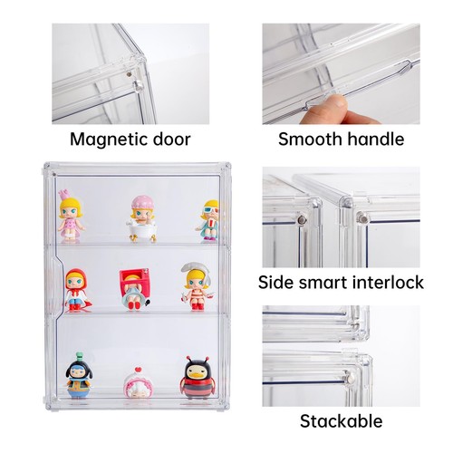 3 Tiers Clear Display Case for Figures, Acrylic Storage Organizers Box with M... - Picture 5 of 7