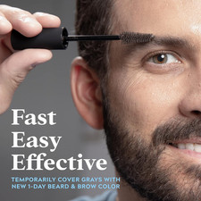 1-Day Beard and Brow Colour Brush, for Instant 1-Step Grey Coverage, Brush-In...