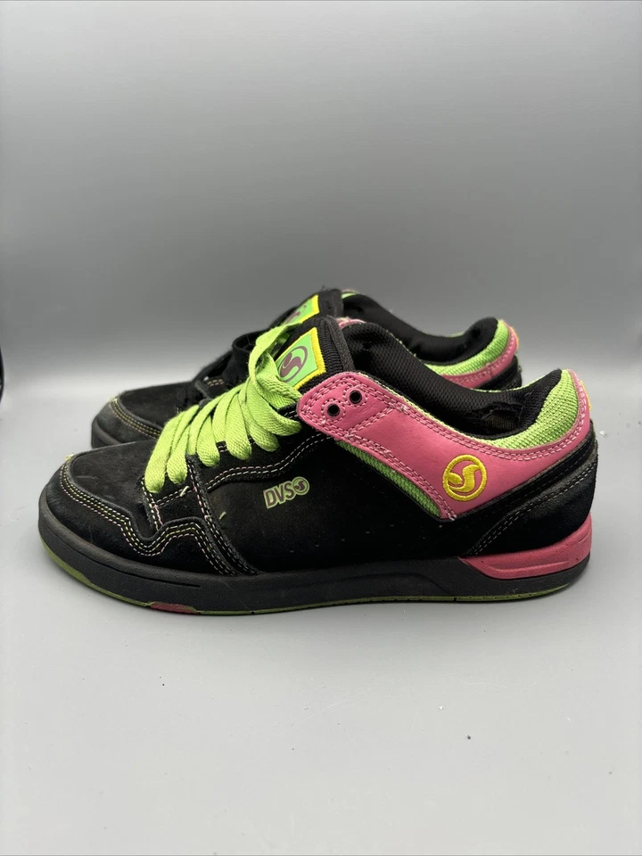 Vintage DVS Riker Skateboard Shoes Fat Tongue Women’s Size 8 Y2K Pink Green - Image 3 of 4