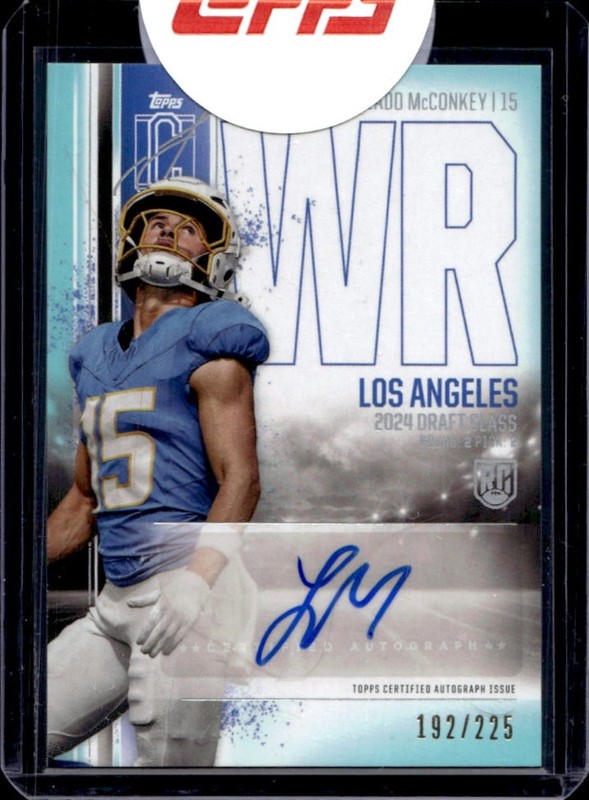 2024 Topps Signature Class Ladd McConkey Rookie I Auto Teal RC #/225 Chargers