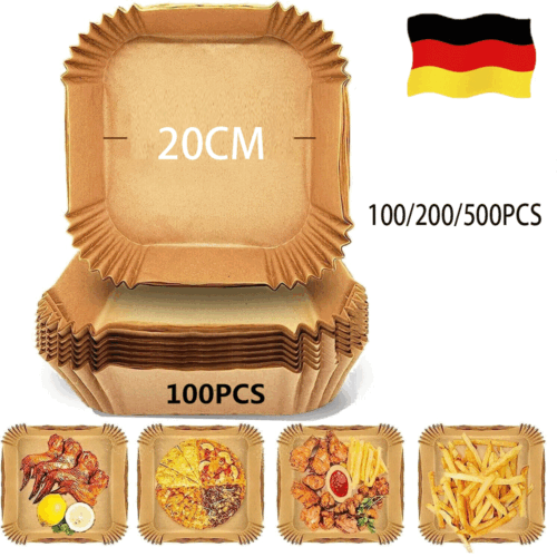 200x Backpapier 20cm Für Friteuse Heißluftfritteuse Grill Backofen Air fryer - Bild 11 von 13