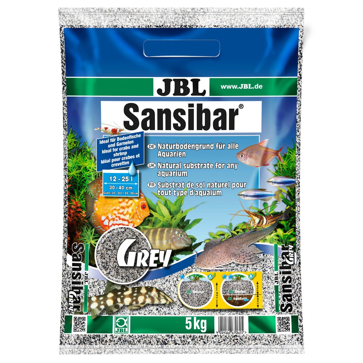 JBL Zanzíbar GRIS - 5 kg - suelo suelo suelo acuario ballenas blindadas