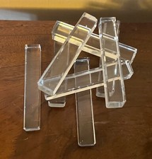 Set 8 French Mid-Century Modern Art Deco Crystal Glass Block Knife Rests