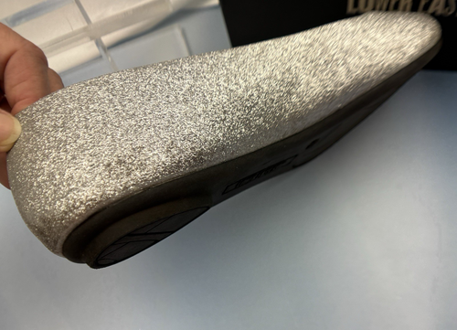 Lower East Side Damenschuhe 8,5 W Ballerinas silber Glitzer Slipper Freizeit - Bild 12 von 15