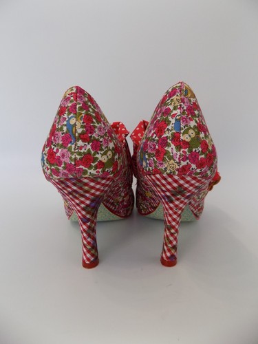 Irregular Choice Zapatos Rojo Talla 5 Mujer Tacón Flor Corte Estilo Vintage Años 50 60 - Imagen 6 de 19