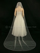1T Ivory Bridal Cathedral Length Rattail Edge Wedding Veil