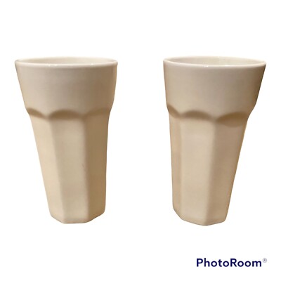 Maxwell Williams White Milk Glass Tumbler Drink Pokal Juice Cup Smoothie Set 2