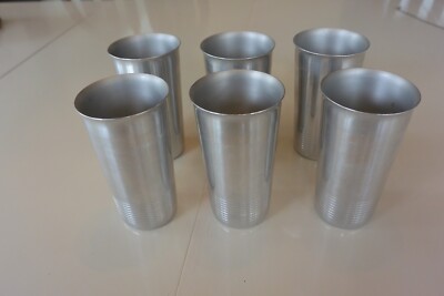 Vintage Kromex Set of 6 Aluminum Drinking Cups (or for shakes)- 12 Ounce