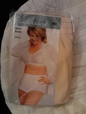 3 PR. JC PENNY UNDERSCORE FULL BRIEF NYLON PANTIES VINTAGE STYLE NIP SIZE 6 L K