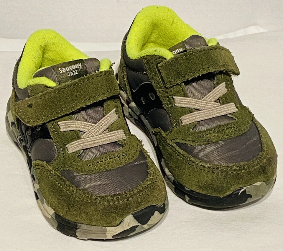ZAPATO TENIS SAUCONY S-BABY JAZZ LITE TALLA 4 MESES C NIÑOS CAMUFLAJE CON VERDE Foto 2 de 4