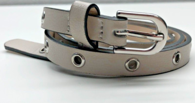 Unbranded Thin Skinny Grommet Belt  Beige Womens Girls Sz 24'' - 26'' XS Petite