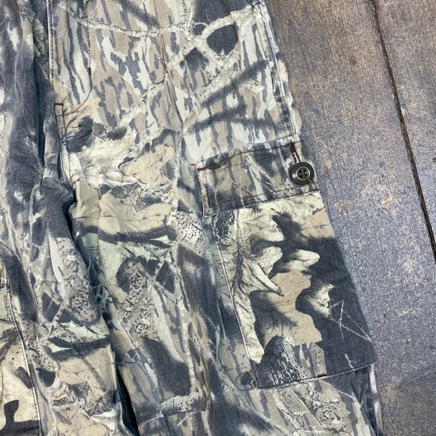 Realtree Camo Cargo Trousers Kids Vintage Army Military Trousers, Green, 24" image 4