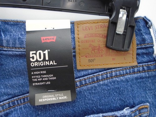 Levi's Premium 501 Original Denim Jeans Men’s Size 28 (29x30) “Big E” Straight - Picture 12 of 13