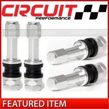 Circuit Performance VS43 Silver Aluminum Bolt-In Valve Stems 43mm (Set of 4)