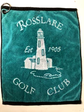 ROSSLARE GOLF CLUB CO. WEXFORD Ireland VINTAGE LARGE Golf Bag Towel 18" X 15"