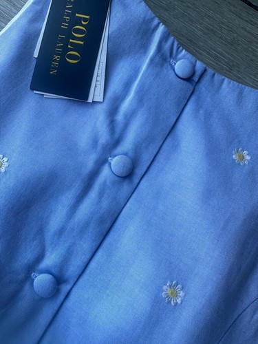 Ralph Lauren Polo Girl's Blue S2 Floral Concept Dress - Age 10 - New & Tags - Picture 14 of 14