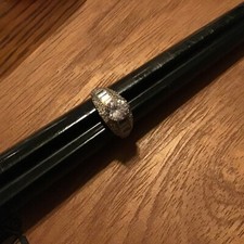 Vintage S 925 Sterling Silver Cubic Zirconia CZ Wedding Engagement Ring Size 9