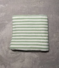 Cloud Island Receiving Blanket Mint Green White Stripe Flannel Lovey 28"x28"