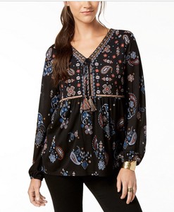 paisley peasant top