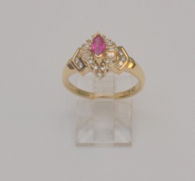 Gold ruby diamond ring in 10k Yellow Size DR2 - Main Image
