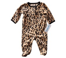 Carter's One Piece Coverall Footed Pajamas, Baby Girls, 3 Months, Animal Print