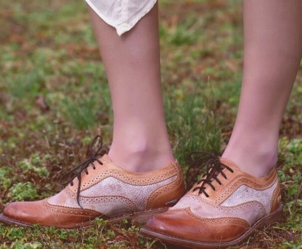 SAOLA Letto Scarpa Oxford Stu Lita fatta a mano Messico pelle invecchiata marrone diaspro Lux 9 5