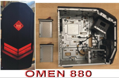 HP OMEN 880-140ng Gehäusereste zum Verwerten Teilträger LED , Lüfter ectr.