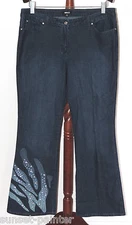 Metro Style Boot Cut Denim Jeans Misses size 18 Rhinestone Embellishment Bling