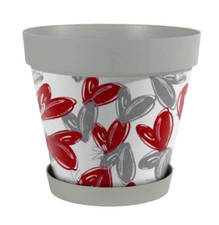 VASO PIANTE GRASSE FIORI SEMI VIVAI PLASTICA SOTTOVASO CUORE CUORI LOVE 32*29CM