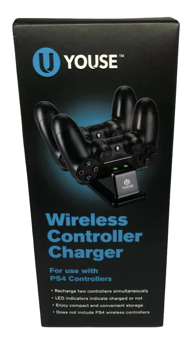 U Youse Wireless Controller Charger For Use With PS4 Controllers Black New NIB