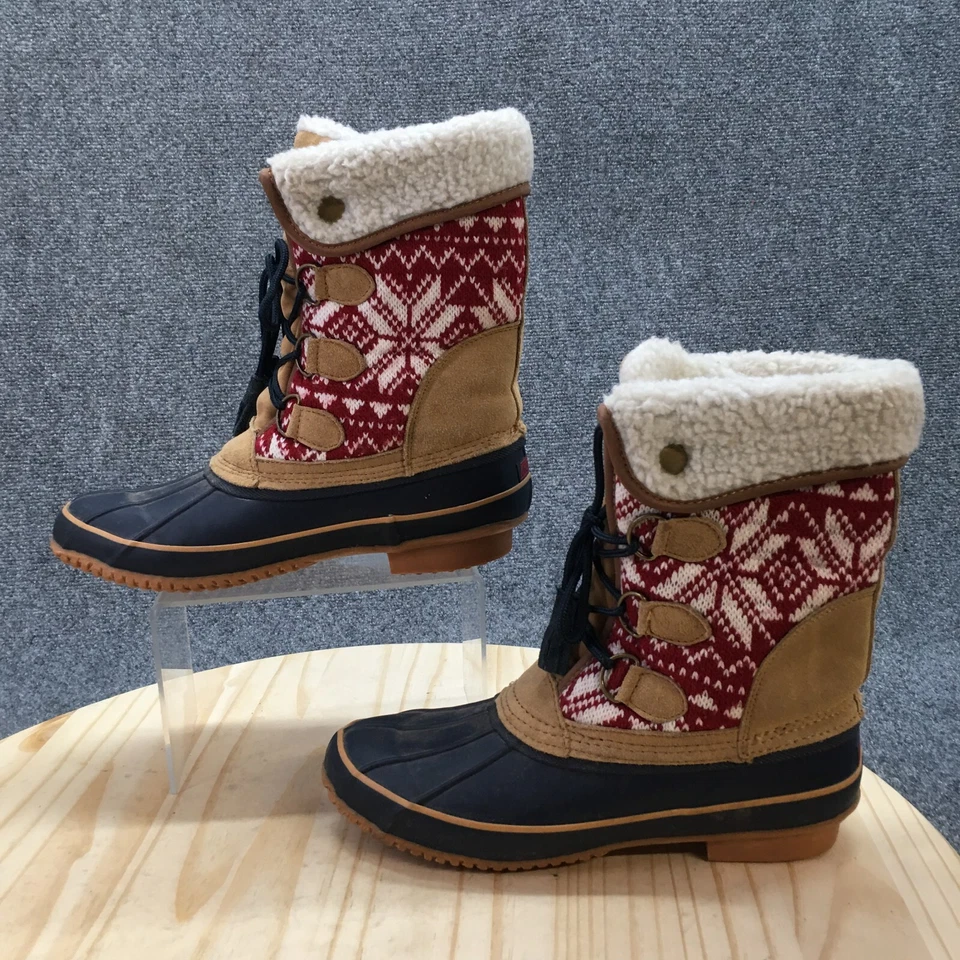 Khombu Boots Womens 9 M Snow Brown Leather Mid-Calf Lace Up Round Toe BW1645 - Image 2 of 4