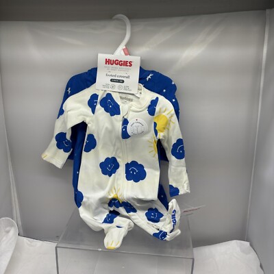 Huggies 2-Pack Footed Coverall NB NEWBORN ULTRA SOFT & STRETCH - EASY CHANGE B35