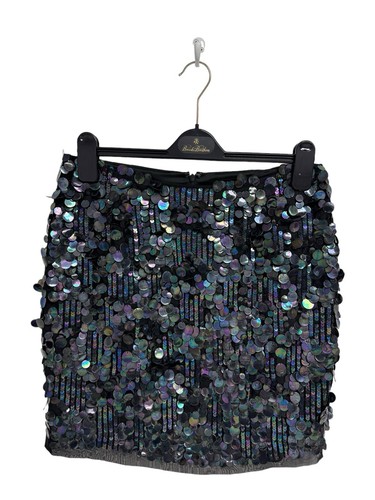 Elie Tahari Women's Black And Multicolor Sequin Knee Length Pencil Skirt Size 8 - Picture 3 of 10