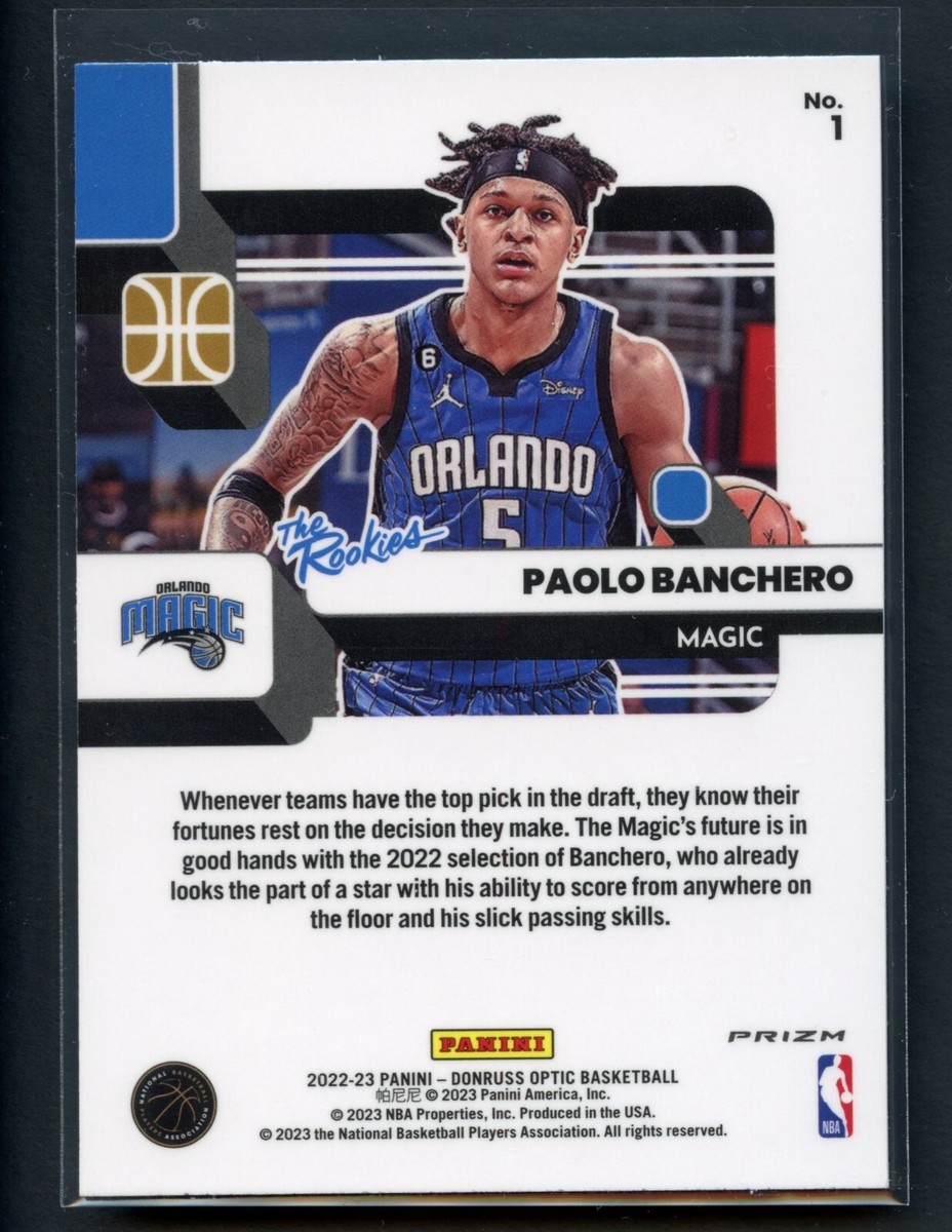 その他 NBA panini Paolo Banchero RC Optic prizm The Rookies Holo Prizm Paolo Banchero #1 2022-23 Panini Donruss