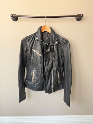 Mauritius women's black leather jacket brand new never worn