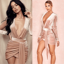 House of CB Blush Farrah Mini Pink Dress Velvet Size XS