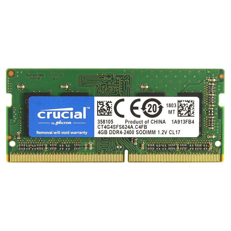 CRUCIAL DDR4 4GB 2400 MHz PC4-19200 Memory RAM 260-Pin SODIMM Laptop Notebook 1p - Image 2 of 4