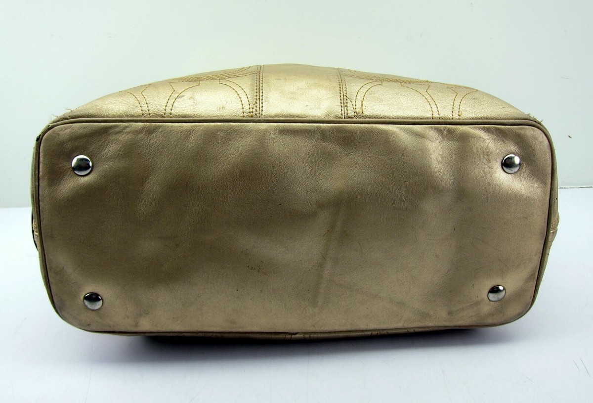 Coach H1193-F18879 Signature Stitch Kiss Lock Metallic Gold