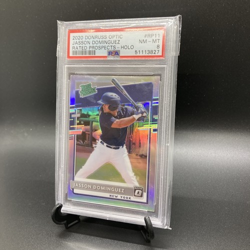 2020 Donruss Optic Jasson Dominguez Rated Prospect Holo Prizm #RP11 PSA 8 - Picture 7 of 12