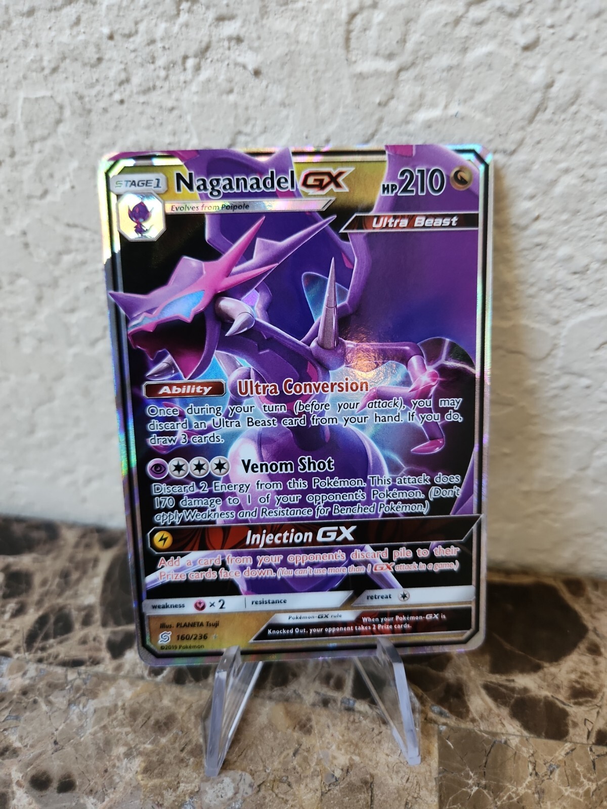 Pokemon TCG Naganadel GX Unified Minds 160/236 Full Art Ultra Holo Rare NM/M