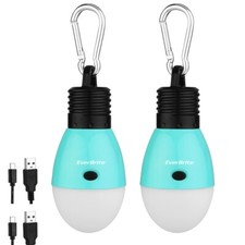 Rechargeable Camping Light 2PC Tent Lantern Hanging Tent Light Bulb 3 Light Mode