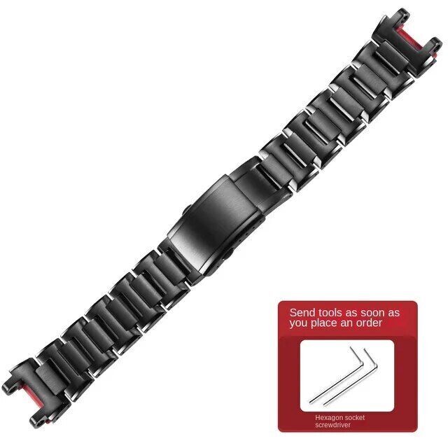 Bracelet De Montre En Caoutchouc Compatible Avec Casio G Shock GST Series GST-210/W300/400G/B100 Bracelet De Montre En Silicone étanche Pour Homme Bracelets Accessoires 26 X 14 (26 X 14 Mm B