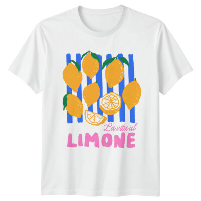 La Vita Al Limone Zitronen Obst Herren T-Shirt Damen Tee Grafik Unisex Top